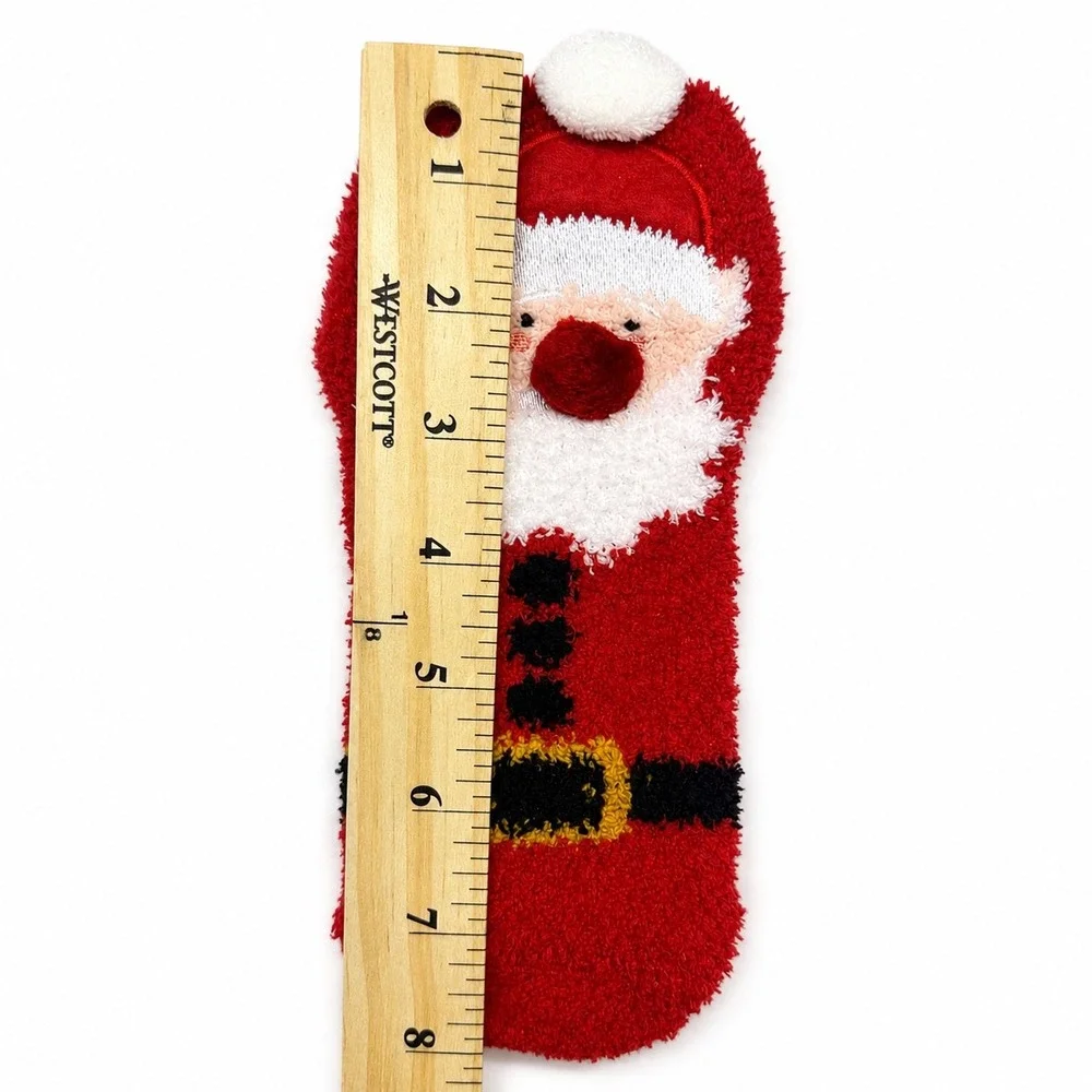 Santa Claus Christmas Fuzzy Slipper Socks| Non-Slip Merry Christmas Grippers